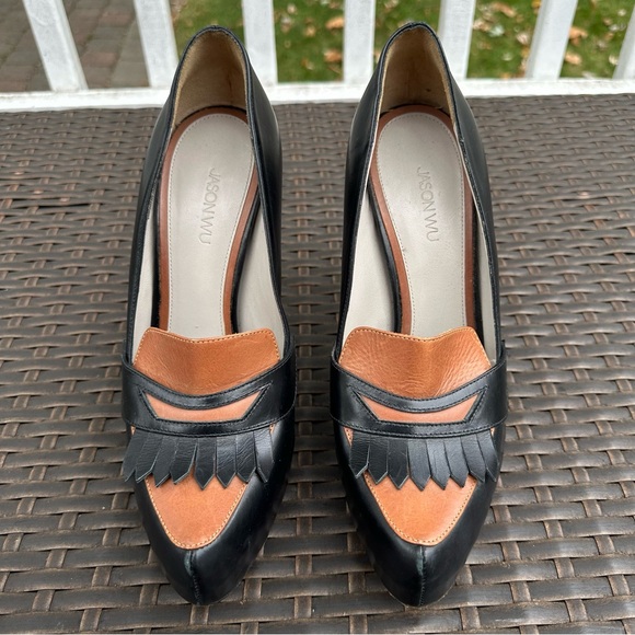Jason Wu Leather Oxford Two Tone 5" Pumps, Size 9.5 or EU 40.5, Women's Heels - Picture 13 of 14